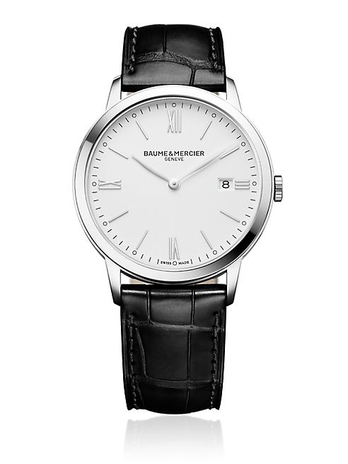 Baume & Mercier - Classima 10323 Stainless Steel & Alligater-Embossed Leather Strap Watch