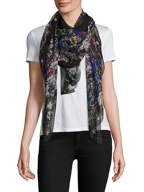 Alexander McQueen - Wild Meadow Silk Chiffon Scarf