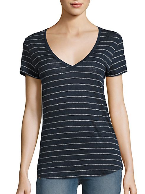 PAIGE - Lynnea Striped Linen Tee