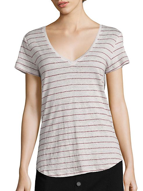 PAIGE - Lynnea Striped Linen Tee