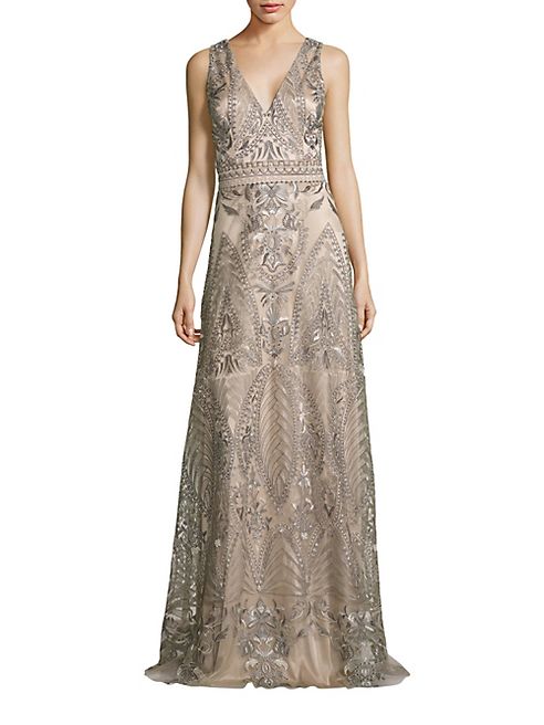 David Meister - Embroidered Evening Gown