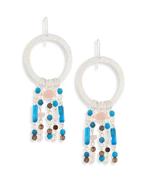 Stephanie Kantis - Turquoise Howlite & Smoky Topaz Circle Drop Earrings