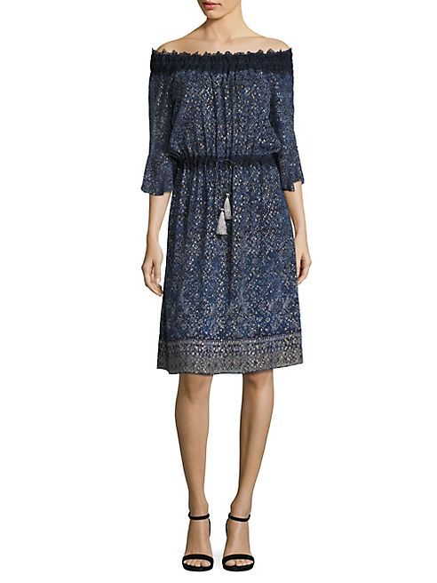 Elie Tahari - Off-the-Shoulder Silk-Blend Blaine Dress