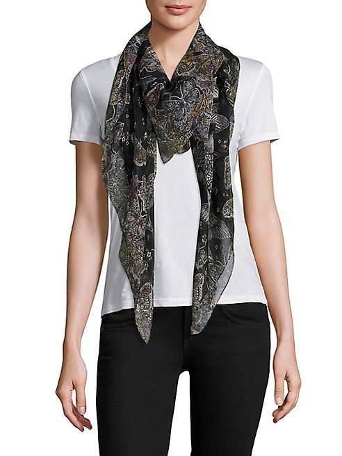 Alexander McQueen - Wildflower Flight Silk & Modal Scarf