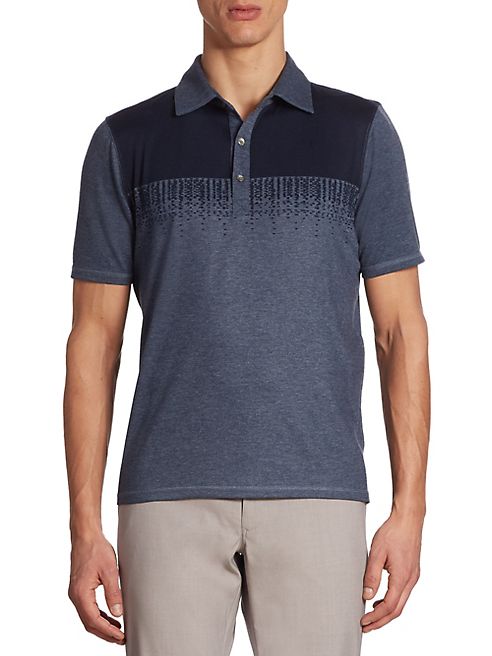 Saks Fifth Avenue Collection - Tonal Yoke Denim Polo