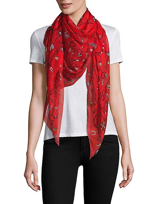 Alexander McQueen - Heart Chain Silk & Modal Scarf