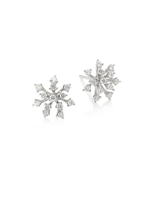 Hueb - Modern Diamond & 18K White Gold Stud Earrings