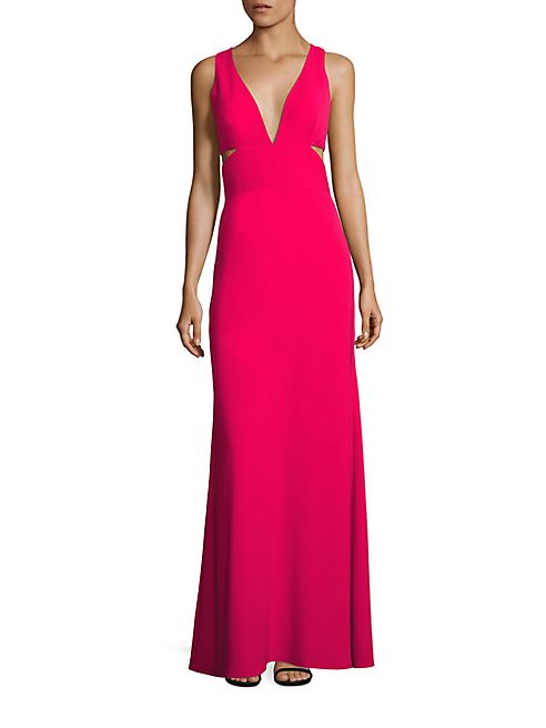 Laundry by Shelli Segal - Deep V-Neck Cutout Gown