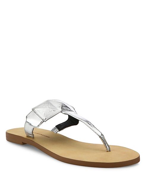 Rebecca Minkoff - Eloise Metallic Leather Thong Sandals