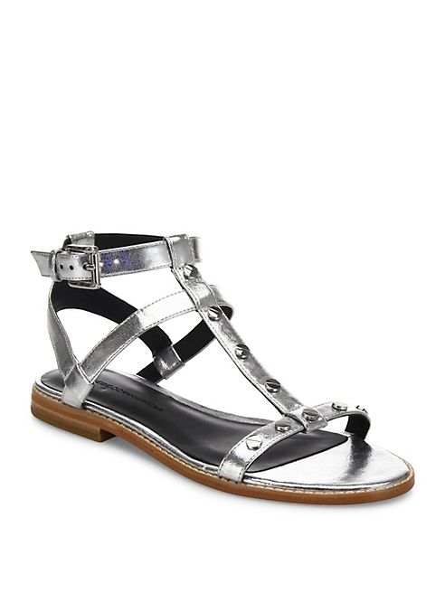 Rebecca Minkoff - Sandy Studded Metallic Gladiator Sandals