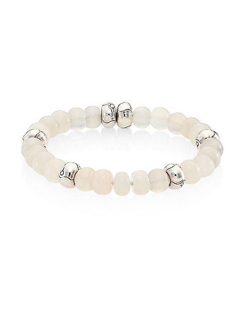 John Hardy - Bamboo White Moonstone & Sterling Silver Bead Bracelet