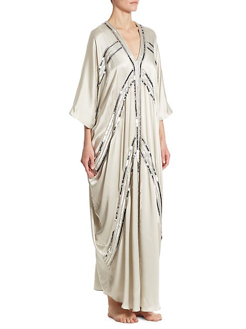 Natori - Linear Silk Couture Caftan