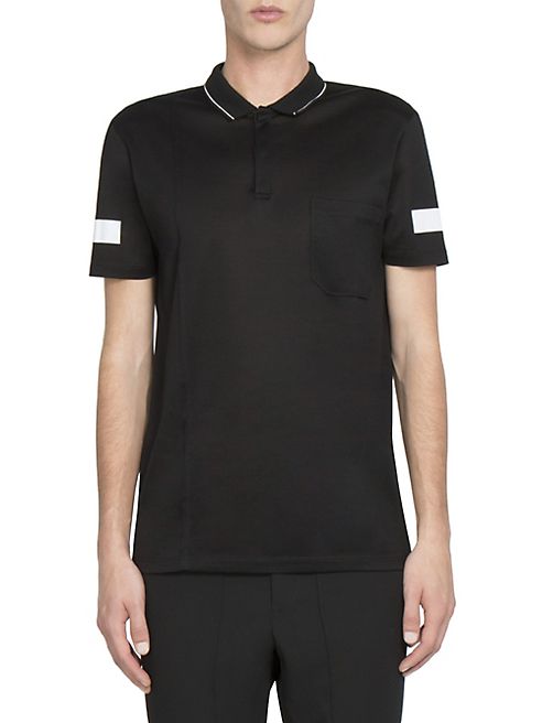 Lanvin - Reflective Striped Cotton Polo