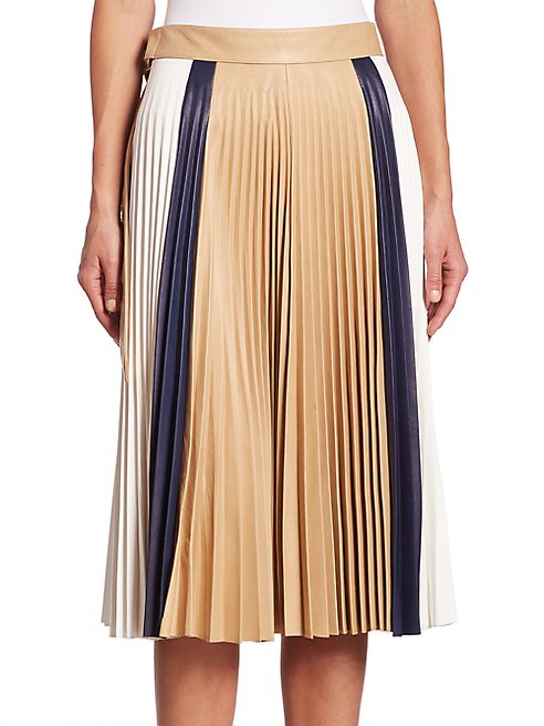 Victoria Beckham - Pleated Leather Skirt