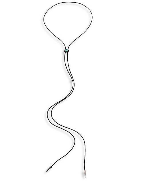 Nikos Koulis - Oui Diamond & Emerald Cord Lariat Necklace