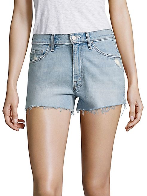 MOTHER - Miranda Kerr x Mother Easy Does It High-Rise Cut-Off Denim Shorts