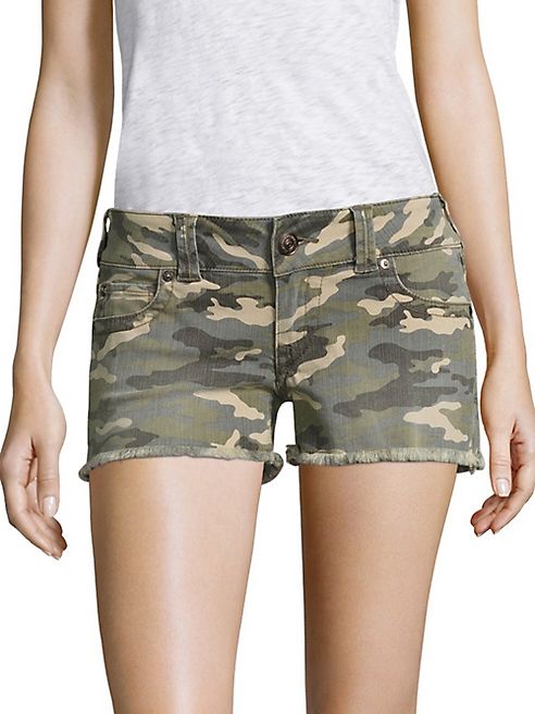 True Religion - Kiera Camo Denim Shorts