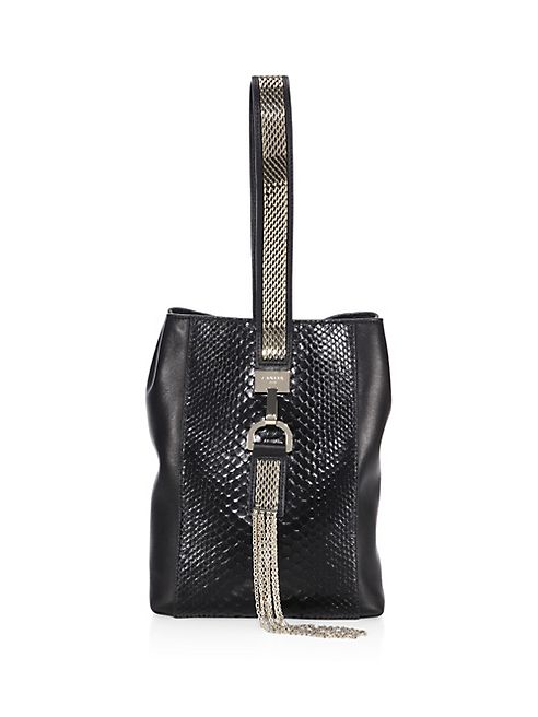 Lanvin - Small Python & Leather Wristlet