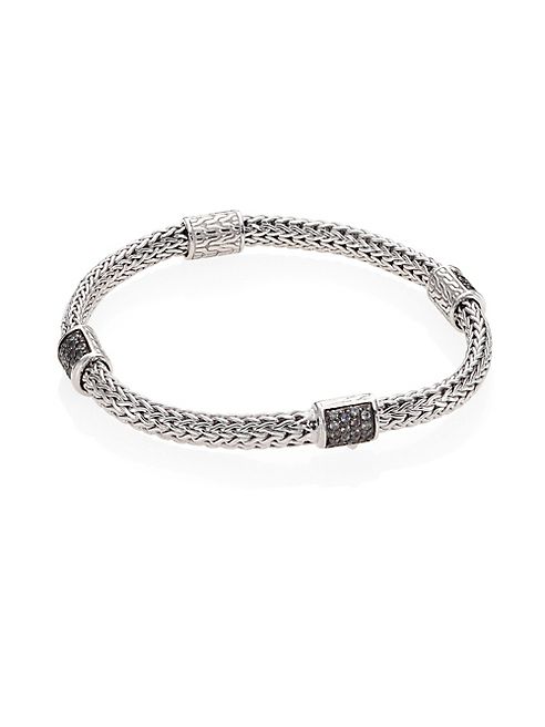 John Hardy - Classic Chain Extra Small Grey Sapphire & Sterling Silver Four-Station Bracelet