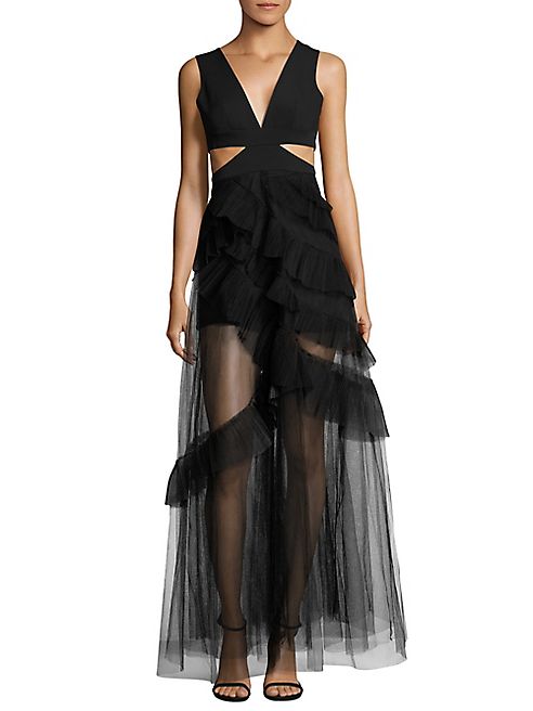 BCBGMAXAZRIA - Joela Cutout Tulle Dress