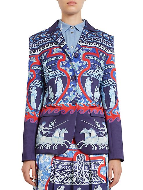 Mary Katrantzou - Thera Roman-Print Silk Blazer