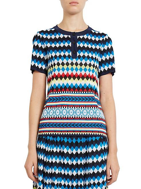 Mary Katrantzou - Clio Multi-Print Jacquard Knit Top