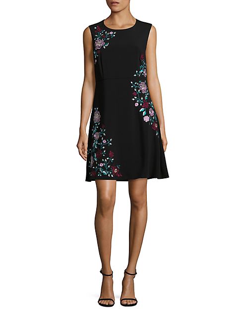 Laundry by Shelli Segal - Embroidered A-Line Dress