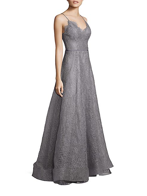 NHA KHANH - Flora Metallic Lace Fit-&-Flare Gown