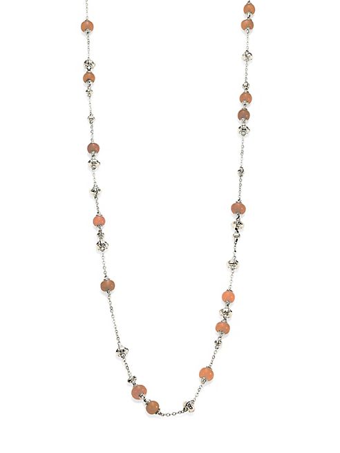 John Hardy - Bamboo Peach Moonstone & Sterling Silver Sautoir Necklace/36