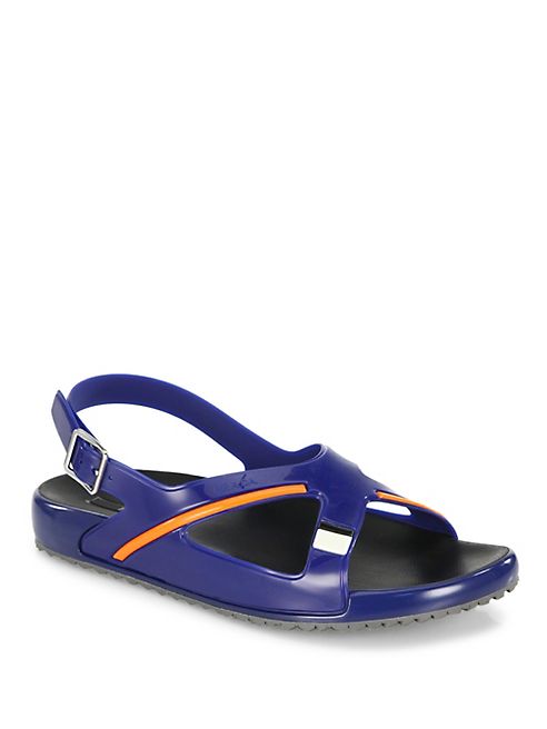 Prada - Crisscross Rubber Slingback Sandals