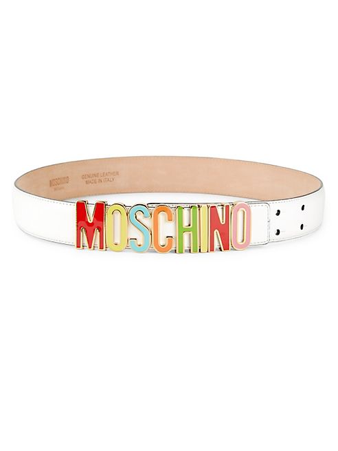 Moschino - Rainbow Logo Leather Belt