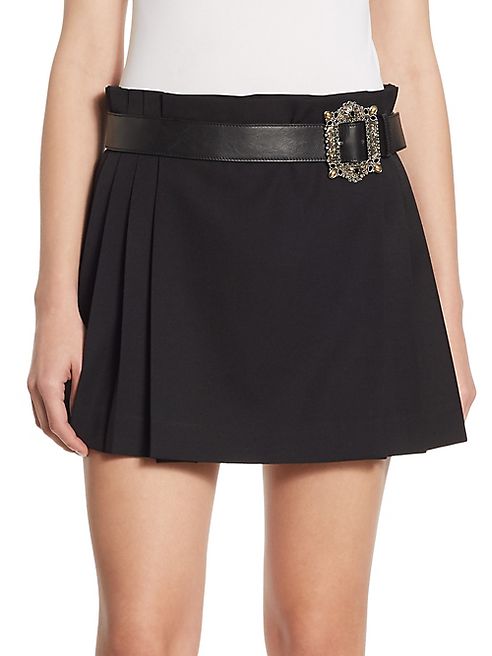 Alexander McQueen - Crystal-Buckle Belted Virgin Wool Kilt