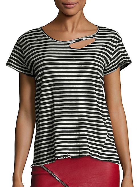 RtA - Nicola Striped Distressed Tee