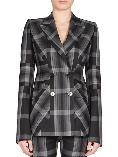 Alexander McQueen - Silk & Wool Plaid Blazer