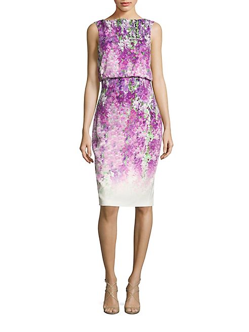 Badgley Mischka - Printed Sleeveless Dress