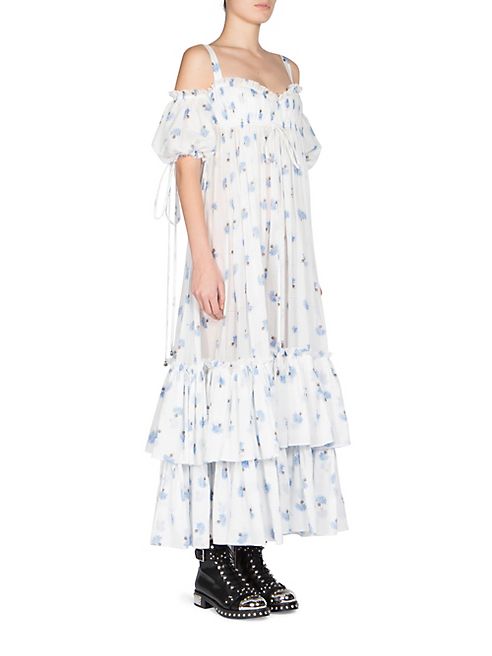 Alexander McQueen - Off-The-Shoulder Cotton Dress