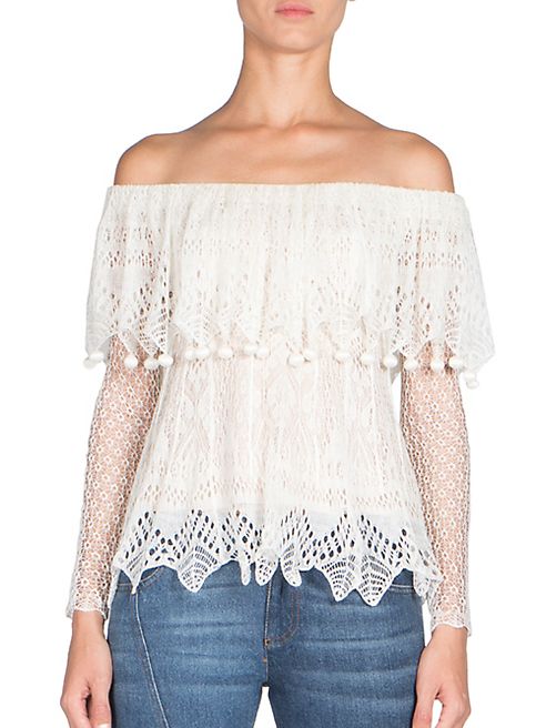 Alexander McQueen - Off-The-Shoulder Silk Top