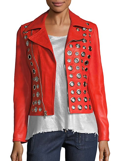 RtA - Cleo Grommet Leather Moto Jacket