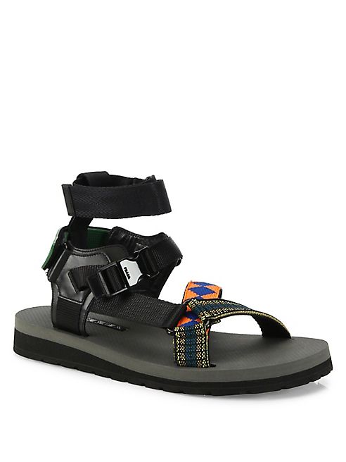 Prada - Strappy Grip-Tape Sandals