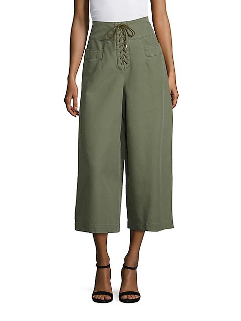 Leur Logette - Wide Leg Lace-Up Pants