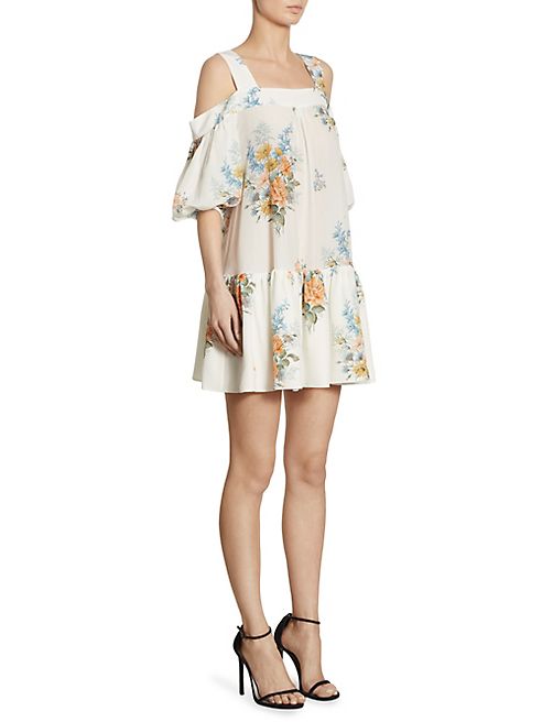 Alexander McQueen - Island Bouquet Silk Cold-Shoulder Dress