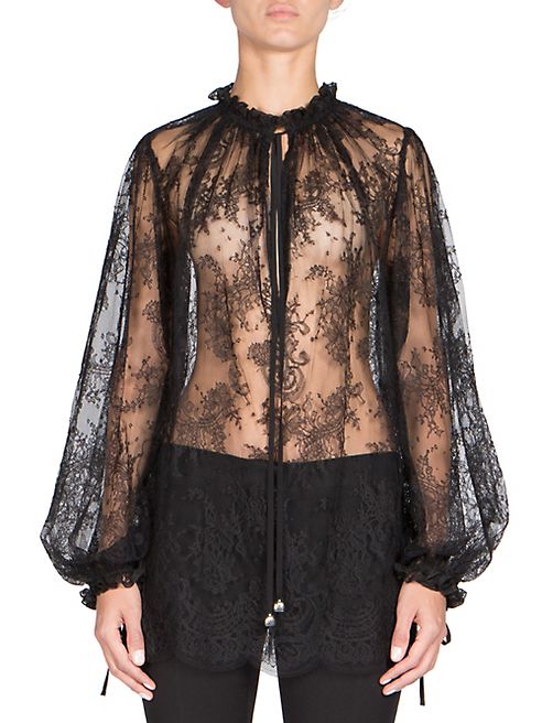 Alexander McQueen - Lace Sheer Blouse