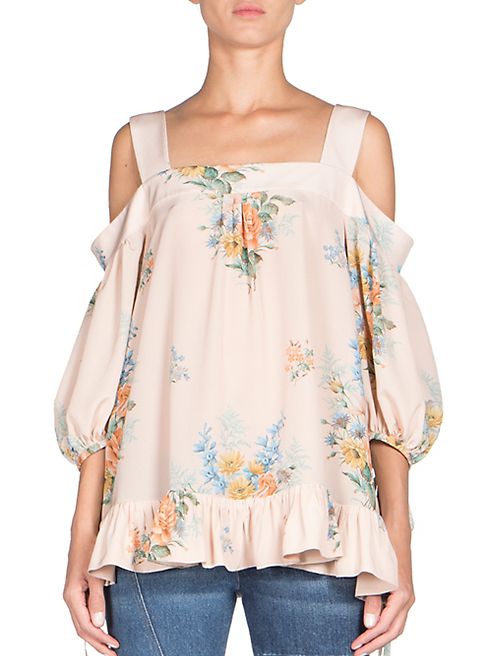 Alexander McQueen - Island Off-The-Shoulder Silk Top