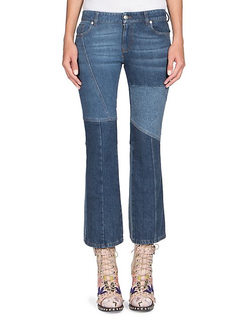 Alexander McQueen - Cropped Patchwork Denim Jeans