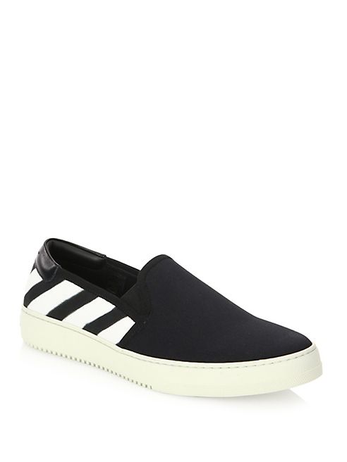 Off-White - Striped Slip-On Sneakers