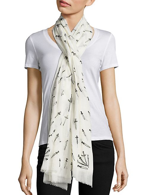 Rag & Bone - Embroidered Dagger Cotton Scarf