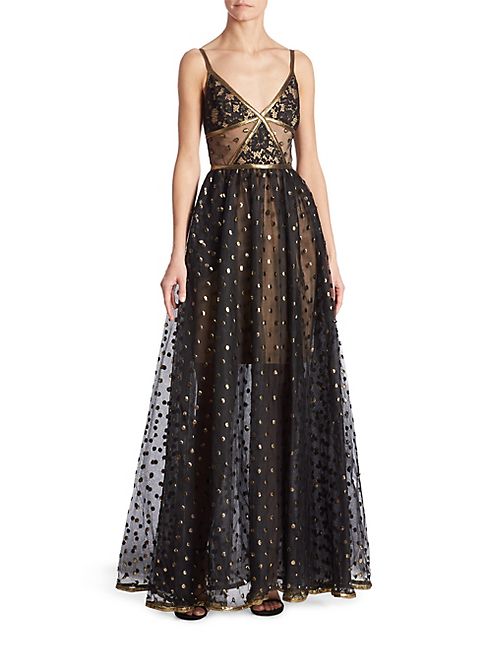 ELIE SAAB - Polka Dot Lace Gown