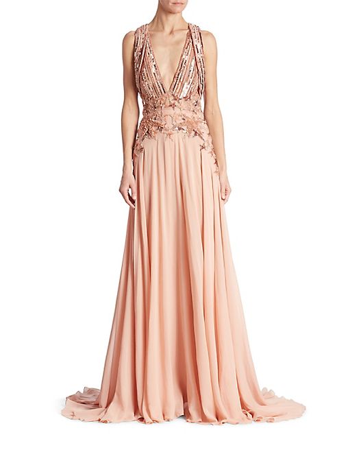 ELIE SAAB - Sequin Embellished Gown