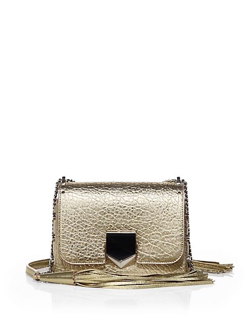 Jimmy Choo - Lockett Petite Metallic Leather Shoulder Bag