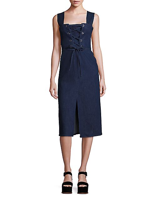 See by Chloé - Lace Front Denim Dress